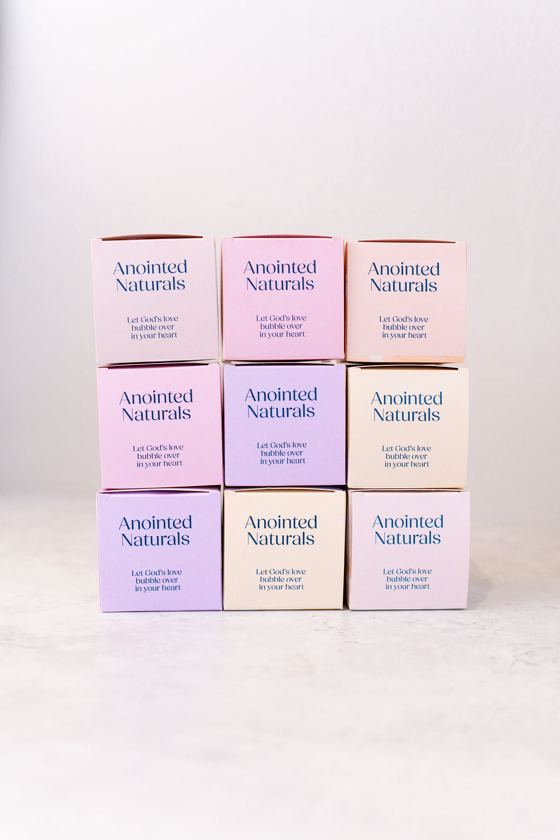 Anointed Naturals boxes, Let God's love bubble over in your heart