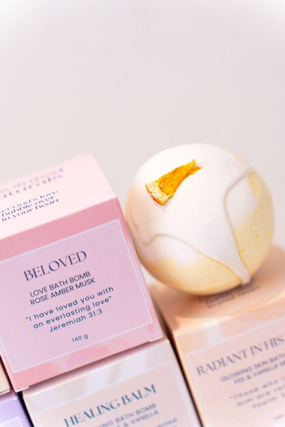 Beloved bath bomb beside its box